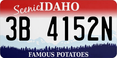 ID license plate 3B4152N