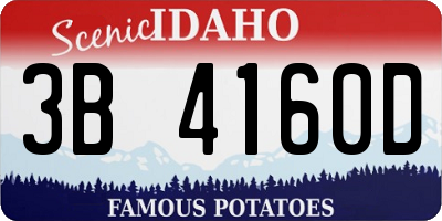 ID license plate 3B4160D