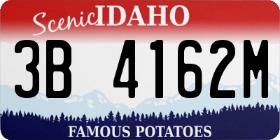 ID license plate 3B4162M