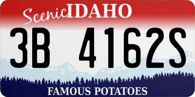ID license plate 3B4162S