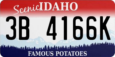 ID license plate 3B4166K