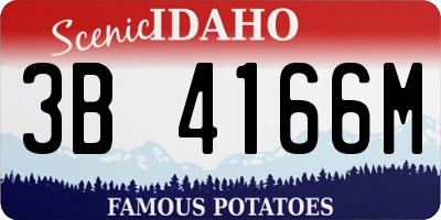 ID license plate 3B4166M