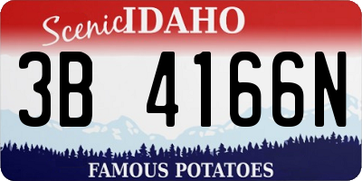 ID license plate 3B4166N