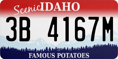 ID license plate 3B4167M