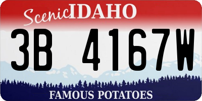 ID license plate 3B4167W