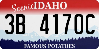 ID license plate 3B4170C