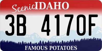 ID license plate 3B4170F