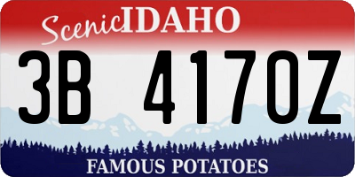 ID license plate 3B4170Z
