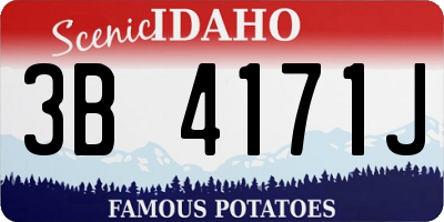 ID license plate 3B4171J
