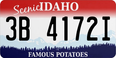 ID license plate 3B4172I