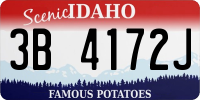 ID license plate 3B4172J