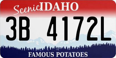 ID license plate 3B4172L