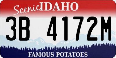 ID license plate 3B4172M