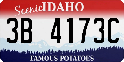 ID license plate 3B4173C