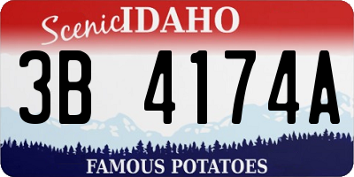 ID license plate 3B4174A