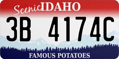 ID license plate 3B4174C