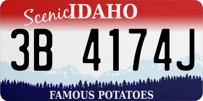 ID license plate 3B4174J