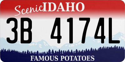 ID license plate 3B4174L