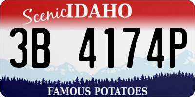 ID license plate 3B4174P