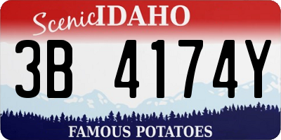 ID license plate 3B4174Y