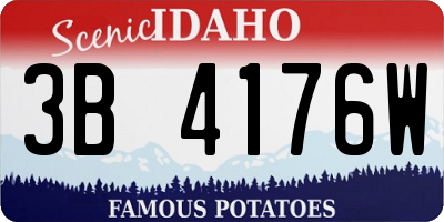ID license plate 3B4176W