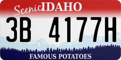 ID license plate 3B4177H