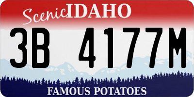 ID license plate 3B4177M