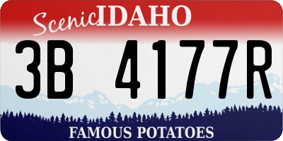 ID license plate 3B4177R
