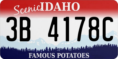 ID license plate 3B4178C