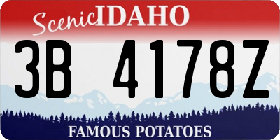 ID license plate 3B4178Z