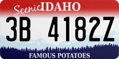 ID license plate 3B4182Z