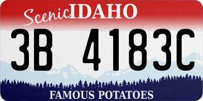ID license plate 3B4183C
