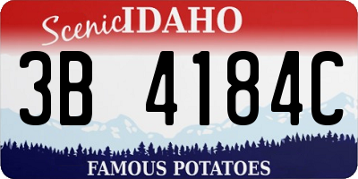ID license plate 3B4184C