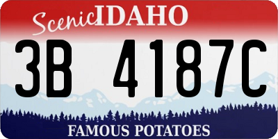 ID license plate 3B4187C