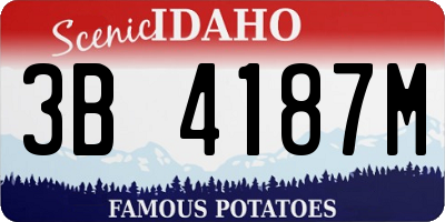 ID license plate 3B4187M