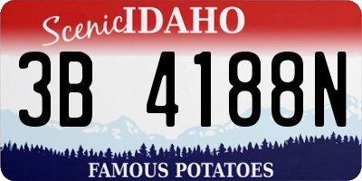 ID license plate 3B4188N
