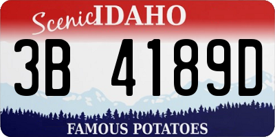 ID license plate 3B4189D