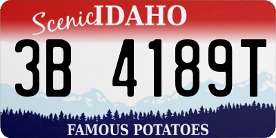 ID license plate 3B4189T