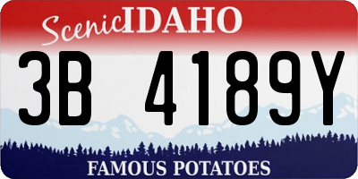 ID license plate 3B4189Y