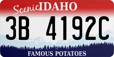 ID license plate 3B4192C