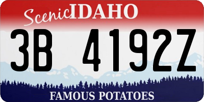 ID license plate 3B4192Z