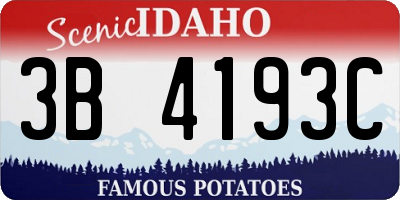 ID license plate 3B4193C