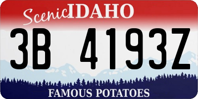 ID license plate 3B4193Z