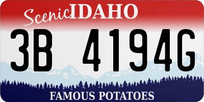ID license plate 3B4194G
