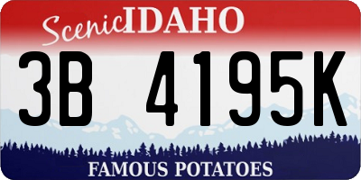 ID license plate 3B4195K