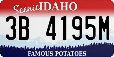 ID license plate 3B4195M