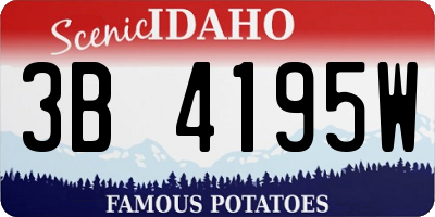 ID license plate 3B4195W