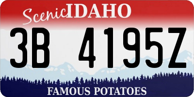 ID license plate 3B4195Z