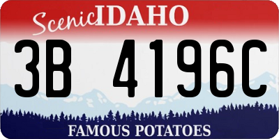 ID license plate 3B4196C