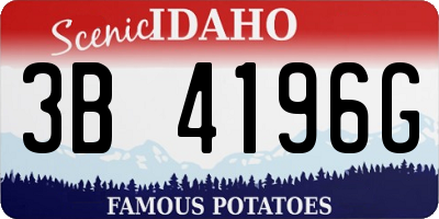 ID license plate 3B4196G